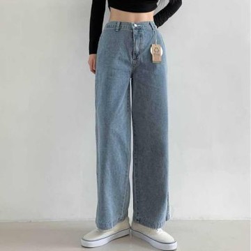 正韓牛仔褲 側口袋直筒長褲DNY0704-創翊韓都