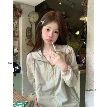 臺灣出貨 連帽開衫冰絲防曬衣女夏季新款防紫外線透氣百搭休閒輕薄短款...