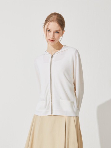 Hooded Zip - up Cardigan (IV) M42WCD009IV