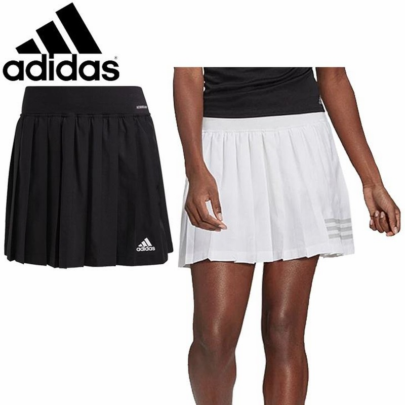 テニスウェア スコート レディース adidas アディダス クラブ テニス プリーツスカート/インナータイツ付 スポーツウェア 女性 黒 ブラック 白  /22582【取寄】 | LINEショッピング