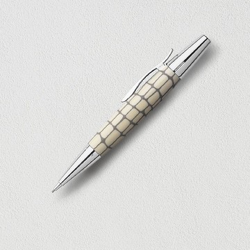【Faber-Castell】E-MOTION 鱷魚紋1.4mm 旋轉鉛筆象牙白免費刻字