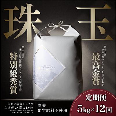 ふるさと納税 南魚沼市 最高金賞 雪室貯蔵 有機JAS認証南魚沼産コシヒカリ こまがた家のお米 5kg全12回