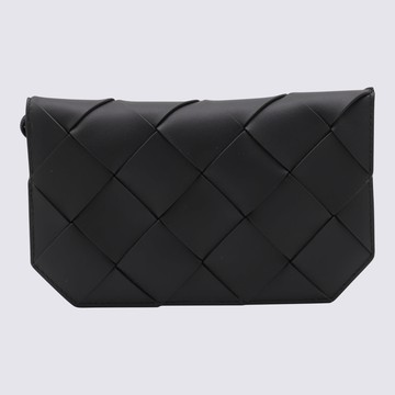 Bottega Veneta Black Leather Diago Long Wallet
