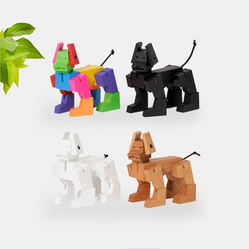 Milo Cubebot酷比狗【經典小型】木製變形積木狗益智設計療癒玩具