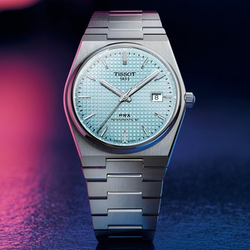TISSOT 天梭 PRX系列 70年代復刻機械錶-冰藍/40mm T1374071135100