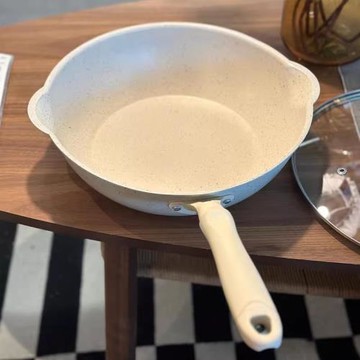 28cm30平底炒鍋麥飯石不粘鍋電磁爐燃氣專用炒菜鍋家用煎炒加深