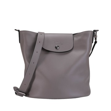 LONGCHAMP Le Pliage Xtra 皮革側背水桶包(灰色)