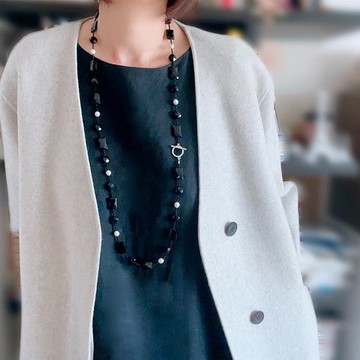 單調瑪瑙和珍珠長項鍊