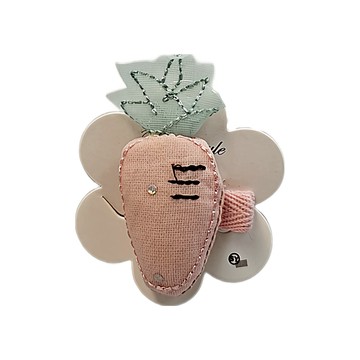 SY(童)造型髮夾-胡蘿蔔淺粉 可愛造型壓夾 安全材質 寶貝髮飾  淺粉  1入