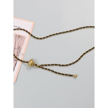 小金球腰鏈小香風新款細腰帶女配連衣裙鏈條裝飾腰封配裙子短袖酷