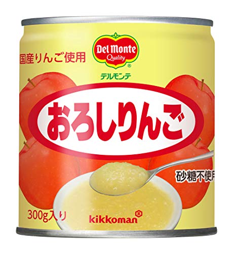 キッコーマン食品 デルモンテ おろしりんご 300g 4個 缶詰 非常食 保存食 砂糖不使用 デザート ヨーグルト