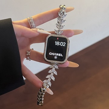 人魚鏈條鑲鑽高級感Apple Watch金屬錶帶 適用於iwatch/applewatch+全系列通用