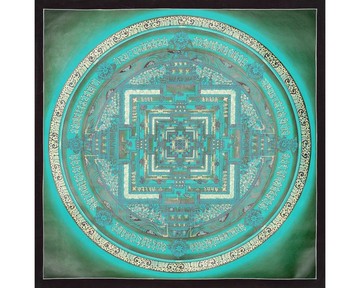 **時輪金剛曼陀羅唐卡 — 精妙絕倫的西藏靈性藝術瑰寶**  這幅