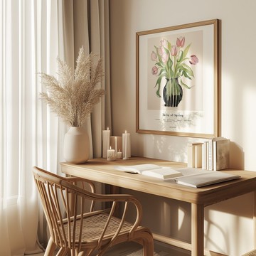 春之鬱金香 花卉插畫 / 畫芯 海報 無框畫 掛畫