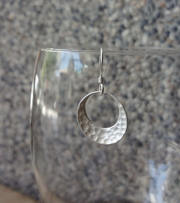 月光 彎月款 純銀耳環-耳勾 耳針