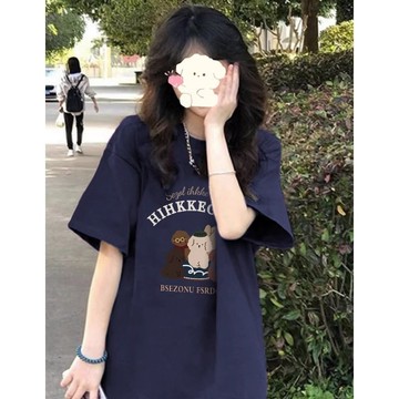 【飯團原創】短袖上衣 ins 風 韓系衣服 顯瘦 女生上衣 短袖t恤 寬鬆 女生短袖 夏季 印花 t恤 oversize