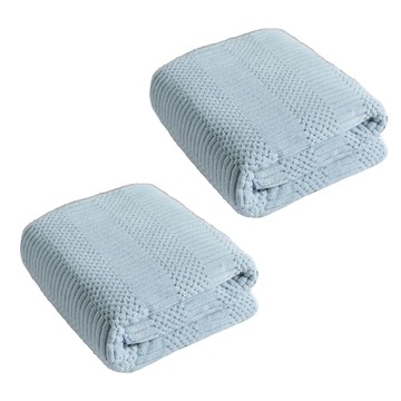吉祥格 浴巾 聚酯纖維+錦綸 毛圈 加厚 親膚 吸水性強  淺藍  2條