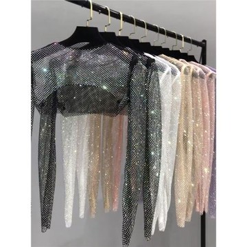 港風舞臺陳卓璇同款演出服爵士舞DS韓舞明星jazz彩鉆打歌服罩衫女