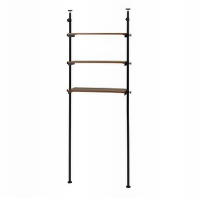 萩原  ハギハラ 突っ張り洗濯機ラック ブラウン・幅70×奥行24×高さ187～264cm KTR-3153BR (2518455)  代引不可