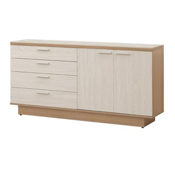 文創集 賓利雙色5.3尺岩板二門四抽餐櫃-160x40x81cm免組