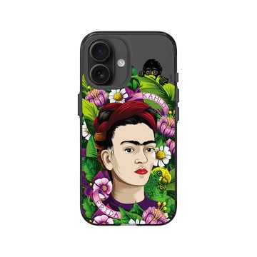 iPhone 16 Clear (相機按鈕) 酷墨灰 - Frida Kahlo - 卡蘿與猴子