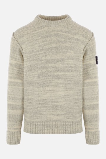 STONE ISLAND wool blend pullover with logo patch Man