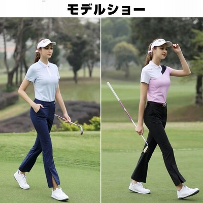 ゴルフパンツ レディース 通気 速乾 ゴルフウェア 女子 服装 シンプル