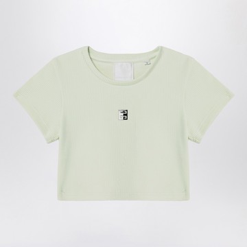 Light green ribbed cropped T-shirt