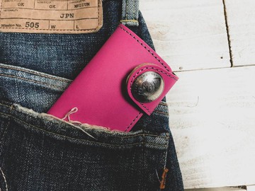 TWO FOLD 不同表情的二折鑰匙包正反面二折鑰匙包非對稱TFK-PK-HSi