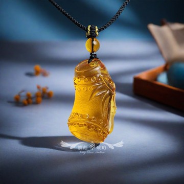 騰彪琥珀 天然琥珀蜜蠟 淨水級 藍綠琥珀 節節高升 精品伸縮 繩鍊