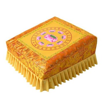 家用拜佛凳布套精美款式刺繡蓮花圖案八卦圖前高后低正方形布套子