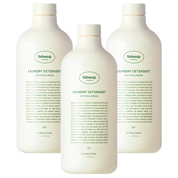 Bebesup 洗衣精 棉花奶油香  1L  3瓶