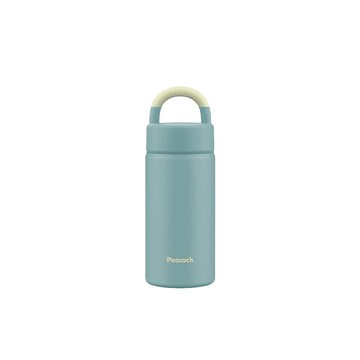 【孔雀Peacock】350ML 保溫杯/咖啡杯/隨行杯(提把設計)藍綠色