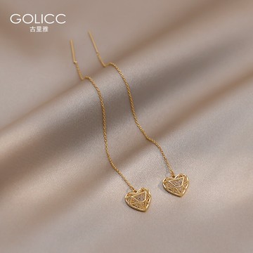 鏤空愛心耳線女長流蘇耳環高級感輕奢個性氣質耳釘2021年新款潮