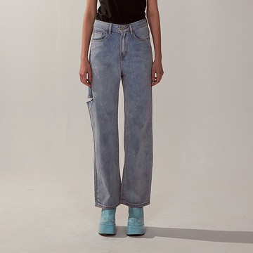 AVVJOY | 刷白直筒牛仔褲