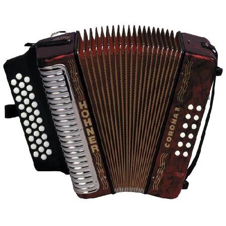 Hohner Corona II F Bb Eb Diatonic Accordion Pearl Red 並行輸入