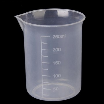 洛陽牡丹 塑膠燒杯250ml 刻度杯 無柄量杯
