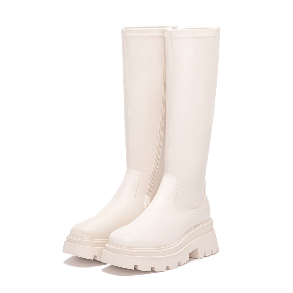 D+AF 完美進化．增高厚底方糖瘦瘦長靴