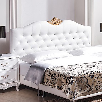 AS DESIGN雅司家具-西莉亞6尺白色皮床頭片-180*12*124cm