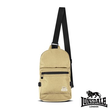 LONSDALE 英國小獅 率性潮流系列-多隔層單肩包-卡其LD1613