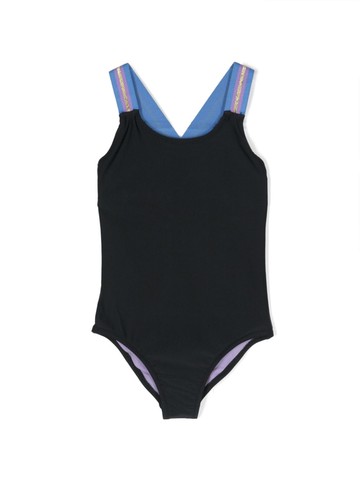 Molo - metallic-threading swimsuit - kids - Elastane/Nylon/Nylon/Elastane - 110 - Black