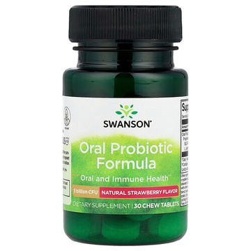 Swanson Vitamins, 口服益生菌配方 - 天然草莓味，30 億 CFU，30 片咀嚼片