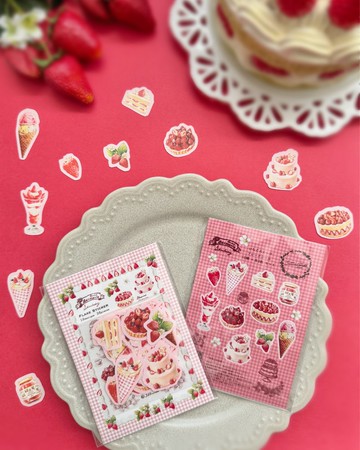 草莓甜點獨立裁型貼紙