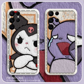 油畫庫洛米巴庫適用三星s21手機殼s22ultra全包防摔s22卡通可愛s21ultra硅膠s21fe情侶潮s21十套s22+動漫歐美