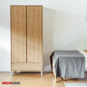 RICHOME 愛麗莎雙門衣櫥(滑軌式抽屜) 衣櫥 櫥櫃 衣櫃 收納櫃 置物櫃 IKEA WA225