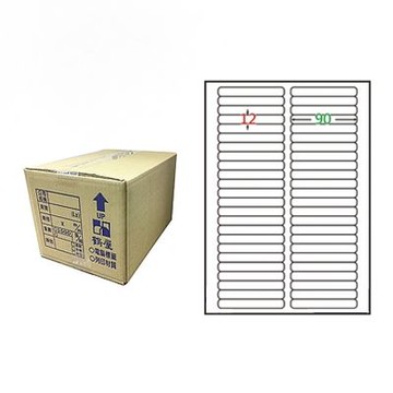 【鶴屋】A4電腦標籤 12x90mm 圓角 48格 1000張入 / 箱(L1290 LX)