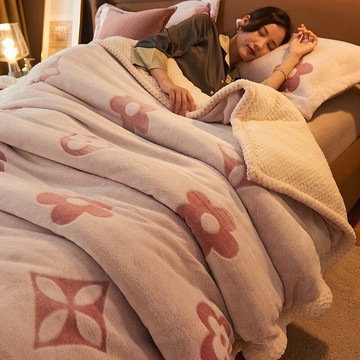 冬季加厚牛奶羊羔絨毛毯被春秋空調毯鋪床上用法蘭珊瑚絨午睡毯子