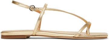 aeyde 金色 Ella Leather Toe-Post 凉鞋
