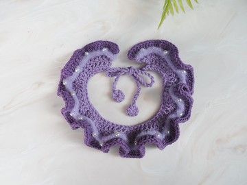 客製仿珍珠波浪邊高貴寵物項圈