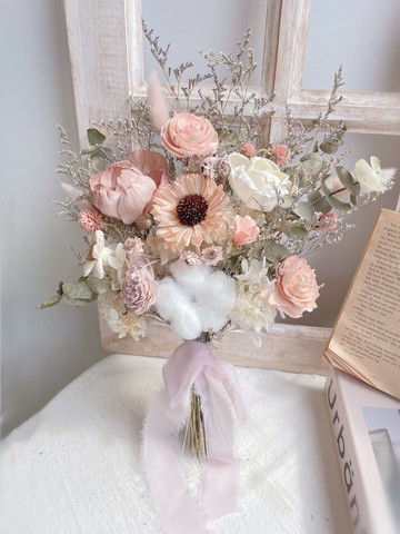 乾燥花捧花 韓式捧花 登記捧花 結婚捧花 自然風捧花